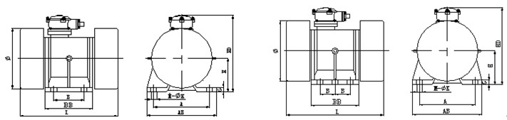 YBZD系列防爆振動電機安裝尺寸